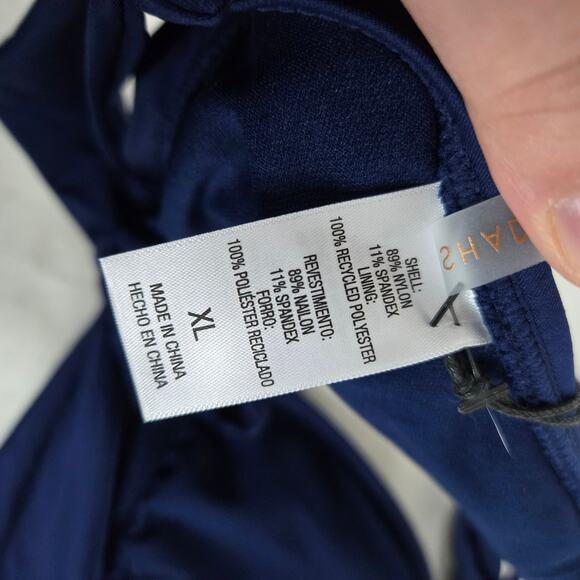 Kona Sol Bikini Top Halter Top Swimwear Cutout Womens XL Navy Blue 0583 - Picture 4 of 7